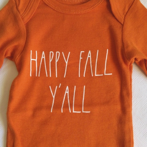rae dunn baby happy fall graphic long sleeve bodysuit diaper shirt 0-3 months - Picture 2 of 7